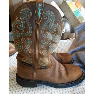 Justin Women's Work Rodeo Boots Gypsy Tasha Steel Toe Size 8.5 B Waterproof